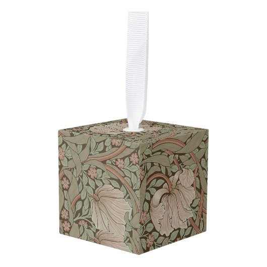 William Morris Pimpernel Pattern Cube Orna Kubus Ornament (Voorkant hoekig)