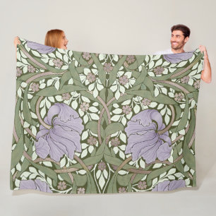 William Morris Pimpernel  Pattern Fleece Bl Deken