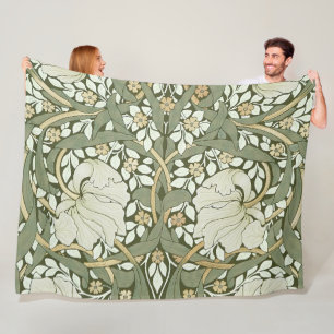 William Morris Pimpernel  Pattern Fleece Bl Deken