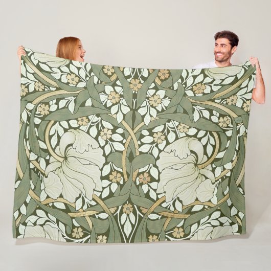 William Morris Pimpernel  Pattern Fleece Bl Deken (In situ)