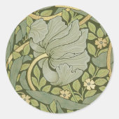 William Morris Pimpernel  Pattern Ronde Sticker (Voorkant)