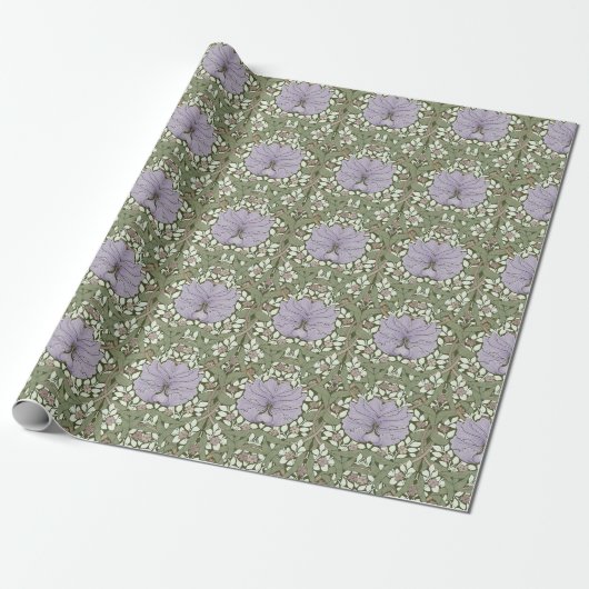 William Morris Pimpernel  Pattern Wrapping Cadeaupapier (Uitgerold)