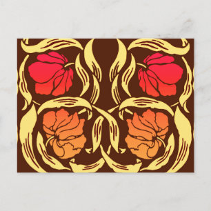 William Morris Pimpernel, Rust Oranje en Brown Briefkaart