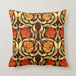 William Morris Pimpernel, Rust Oranje en Brown Kussen