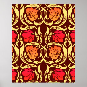 William Morris Pimpernel, Rust Oranje en Brown Poster