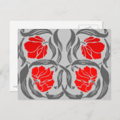 William Morris Pimpernel, Silver Grey en Red Briefkaart (Voorkant / Achterkant)