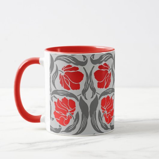 William Morris Pimpernel, Silver Grey en Red Mok (Links)