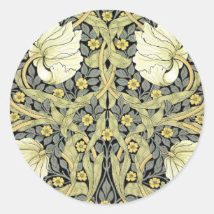 William Morris Pimpernel Tulpen Botanische Kunst Ronde Sticker