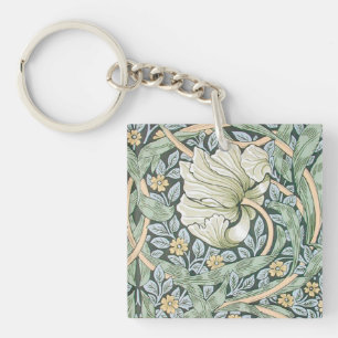 William Morris Pimpernel Tulpen Botanische Kunst Sleutelhanger