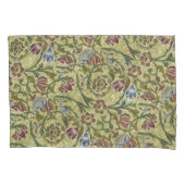  William Morris Pink Blue Brocade Kussensloop (Voorkant-Links)