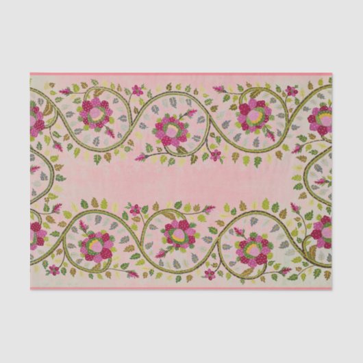 William Morris PINK FLORAL TISSUE PAPIER (Voorkant)
