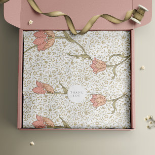 William Morris Pink Gold Bloemen Tissuepapier