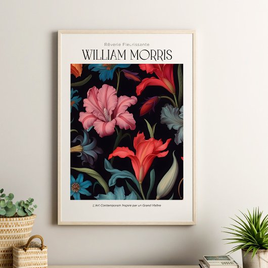 William Morris  Pink Lilly Poster