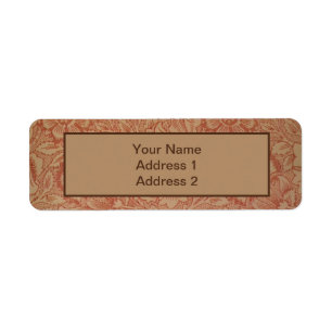 William Morris Pink Poppy Flower Floral Etiket