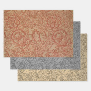 William Morris Pink Poppy Flower Floral Inpakpapier Vel