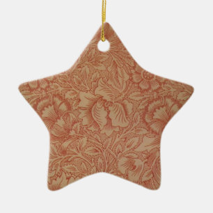 William Morris Pink Poppy Flower Floral Keramisch Ornament