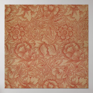 William Morris Pink Poppy Flower Floral Poster