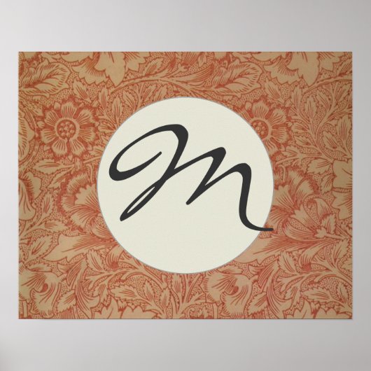 William Morris Pink Poppy Flower Floral Poster (Voorkant)