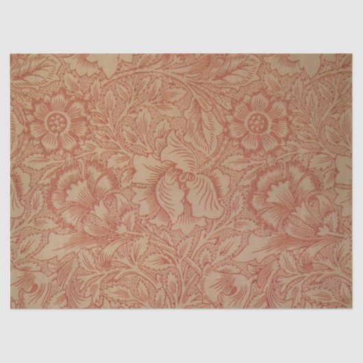 William Morris Pink Poppy Flower Floral Tissuepapier (Voorkant)