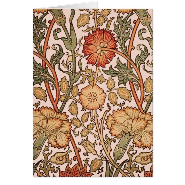 William Morris Pink Rose Bloem Behang Patroon (Voorkant)