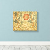 William Morris Pink Rose Bloem Behang Patroon Canvas Afdruk (Insitu (Houten vloer))