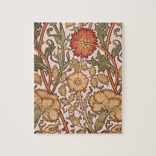 William Morris Pink Rose Bloem Behang Patroon Legpuzzel (Verticaal)