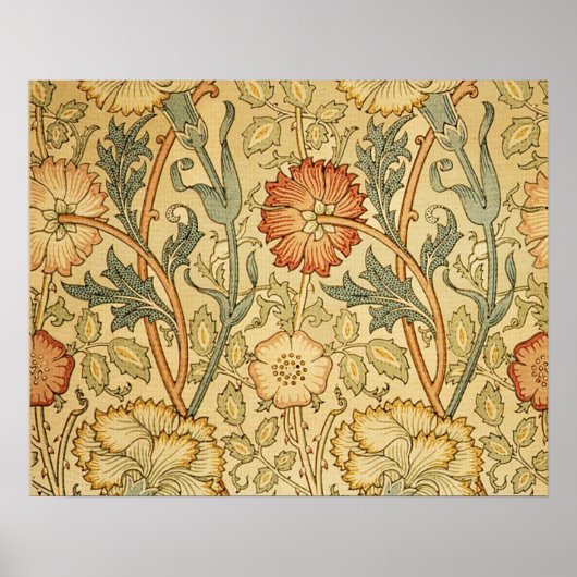 William Morris Pink Rose Bloem Behang Patroon Poster (Voorkant)