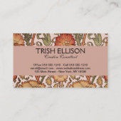 William Morris Pink Rose Bloem Behang Patroon Visitekaartje (Achterkant)