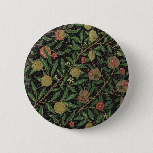 William Morris Pomegranate Black Fruit Ronde Button 5,7 Cm (Voorkant)