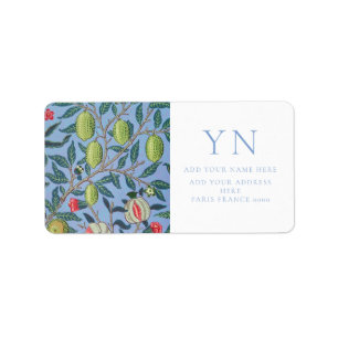 WILLIAM MORRIS POMEGRANATE ÉTIQUETTE DE ADRESSE