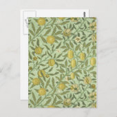 William Morris Pomegranate Fruit Design Briefkaart (Voorkant / Achterkant)