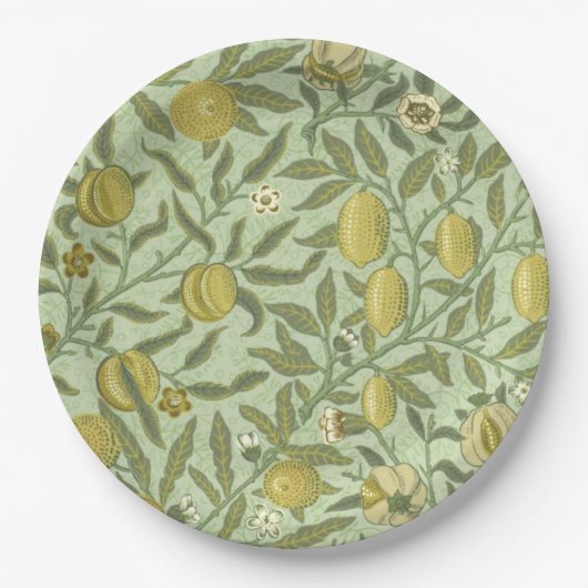 William Morris Pomegranate Fruit Design Papieren Bordje (Voorkant)