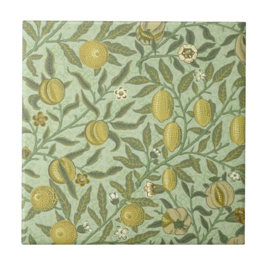 William Morris Pomegranate Fruit Design Tegeltje (Voorkant)