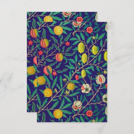 William Morris Pomegranate in de marine Informatiekaartje (Voorkant / Achterkant)