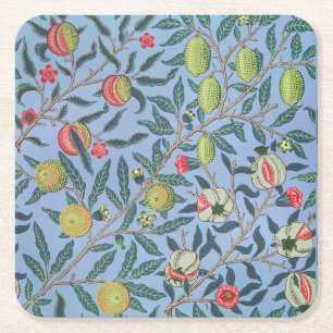WILLIAM MORRIS "POMEGRANATE" SQUARE PAPER ONDERZET VIERKANTE KARTONNEN ONDERZETTER