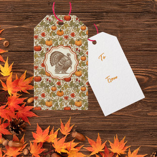 William Morris Pompoenen Wilde Kalkoen Cadeaulabel
