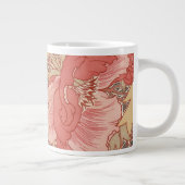 William Morris Poppies Floral Art Nouveau Pattern Extra Grote Beker (Rechts)