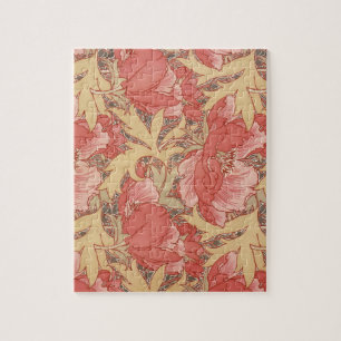 William Morris Poppies Floral Art Nouveau Pattern Legpuzzel
