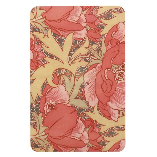 William Morris Poppies Floral Art Nouveau Pattern Magneet (Verticaal)
