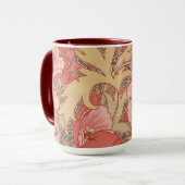 William Morris Poppies Floral Art Nouveau Pattern Mok (Voorkant links)