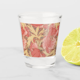 William Morris Poppies Floral Art Nouveau Pattern Shot Glas