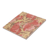 William Morris Poppies Floral Art Nouveau Pattern Tegeltje (Zijkant)