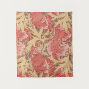 William Morris Poppies Floral Art Nouveau Pattern Wandkleed