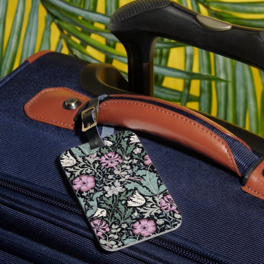 William Morris Poppy Botanical Victorian Wallpaper Bagagelabel (Voorkant Insitu 1)