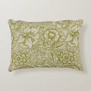 William Morris Poppy Classic Floral Green Accent Kussen