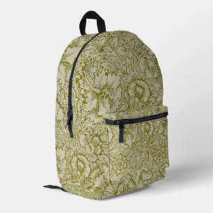 William Morris Poppy Classic Floral Green Bedrukte Rugzak