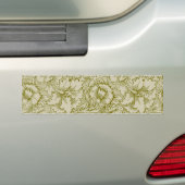 William Morris Poppy Classic Floral Green Bumpersticker (Op auto)