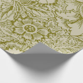 William Morris Poppy Classic Floral Green Cadeaupapier (Hoek)