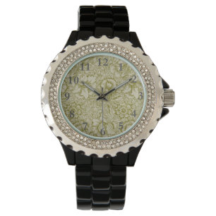 William Morris Poppy Classic Floral Green Horloge