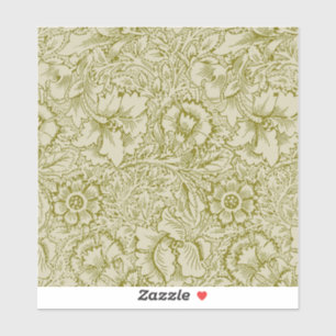 William Morris Poppy Classic Floral Green Sticker